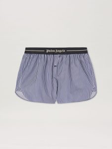CLASSIC LOGO STRIPED SHORTS NAVY BLUE –